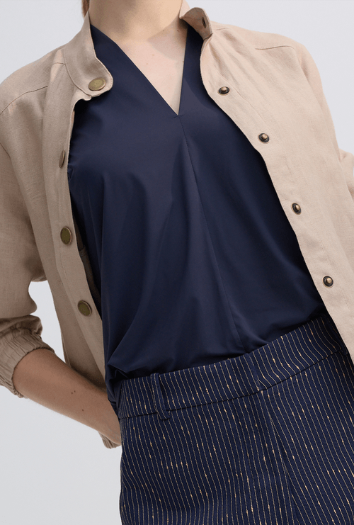 Jaqueta Iki em Linho Caqui