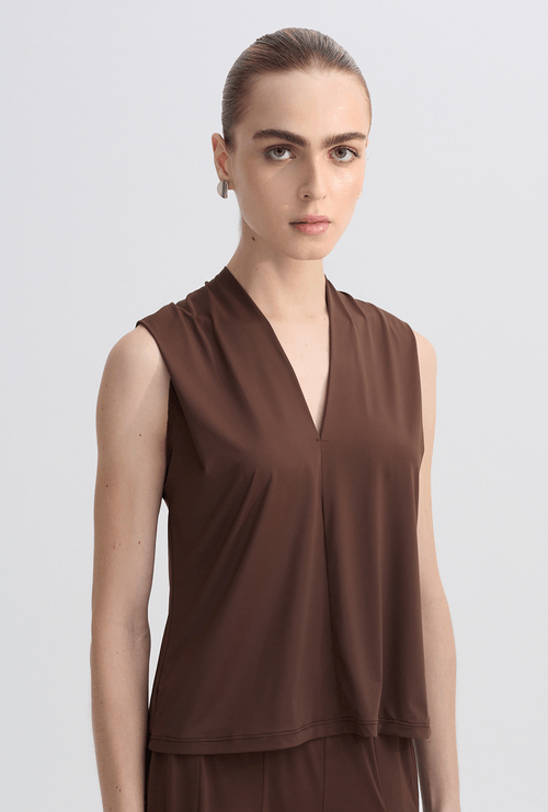 Regata Ling com Decote V Café