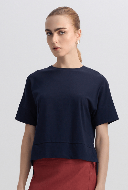 T-Shirt Elmali em Algodão Egípcio Marinho