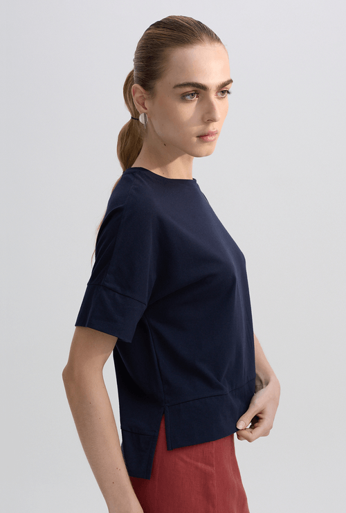 T-Shirt Elmali em Algodão Egípcio Marinho