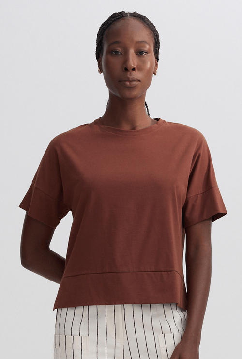 T-Shirt Elmali em Algodão Egípcio Marrom