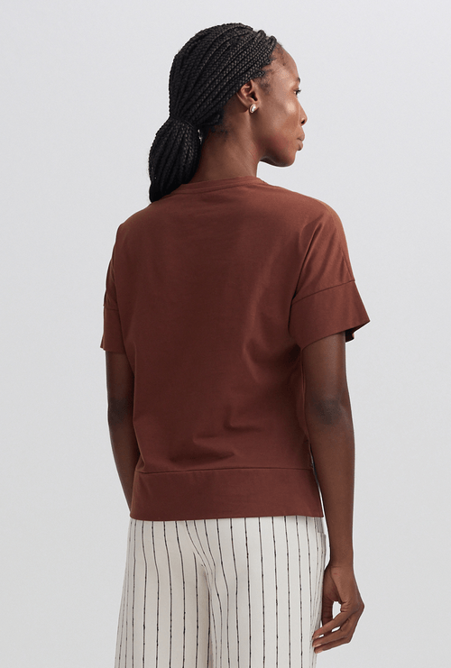 T-Shirt Elmali em Algodão Egípcio Marrom