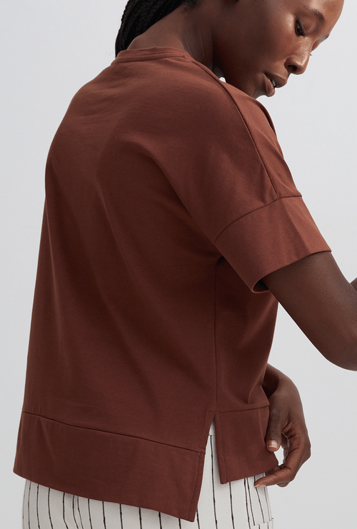 T-Shirt Elmali em Algodão Egípcio Marrom