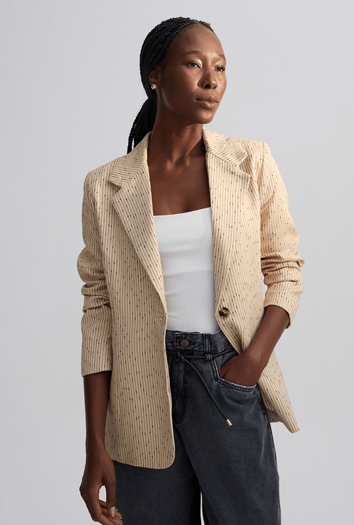 Blazer Oversized Lapuri Listra Marrom