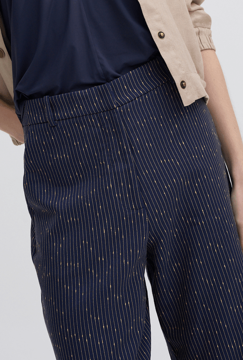 Calça Reta Alfaiataria Lisboa Listra Vanila