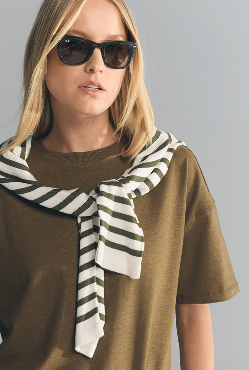 T-Shirt Oversized Gola Careca Lemnos Verde Musgo