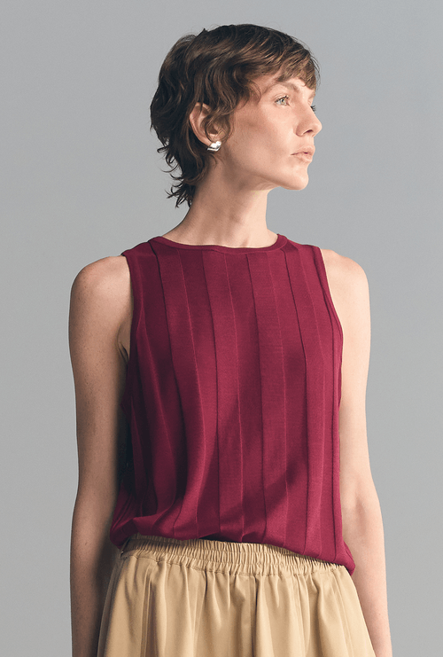 Regata Lerne Listra em Tricot Berinjela