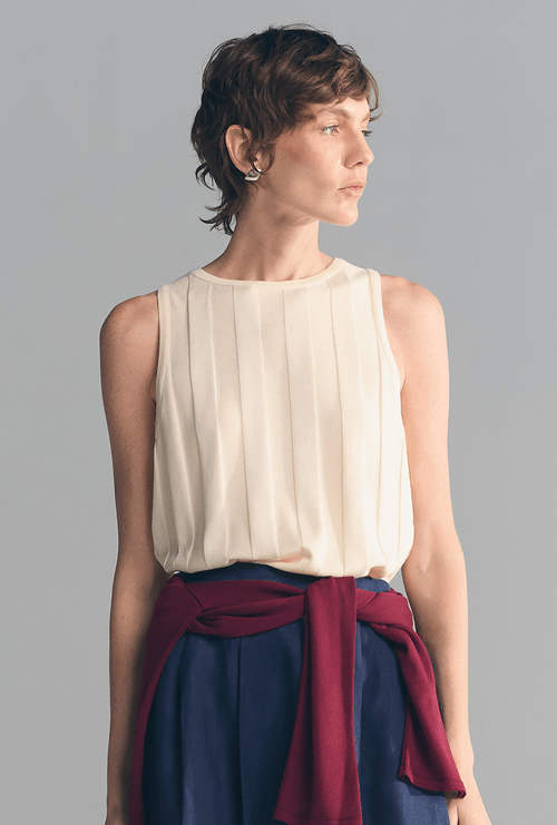 Regata Lerne Listra em Tricot Off White