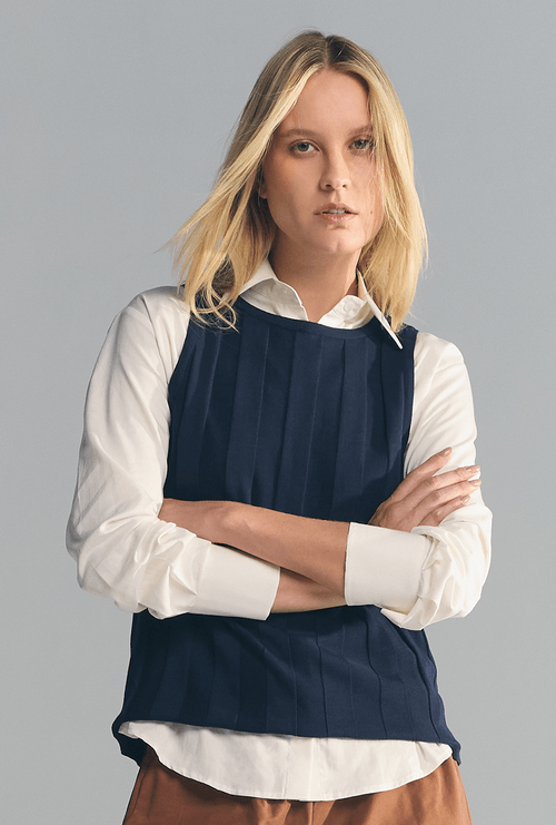 Regata Lerne Listra em Tricot Marinho