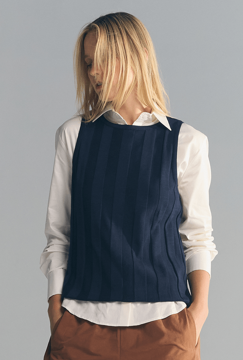 Regata Lerne Listra em Tricot Marinho