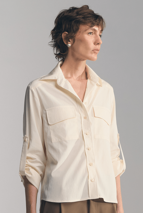 Camisa Lunday com Bolsos Frontais Off White