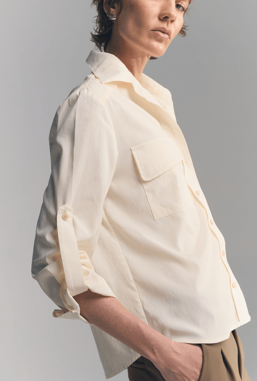 Camisa Lunday com Bolsos Frontais Off White