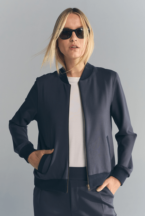 Jaqueta Bomber com Bolsos Lavrec Azul Noite