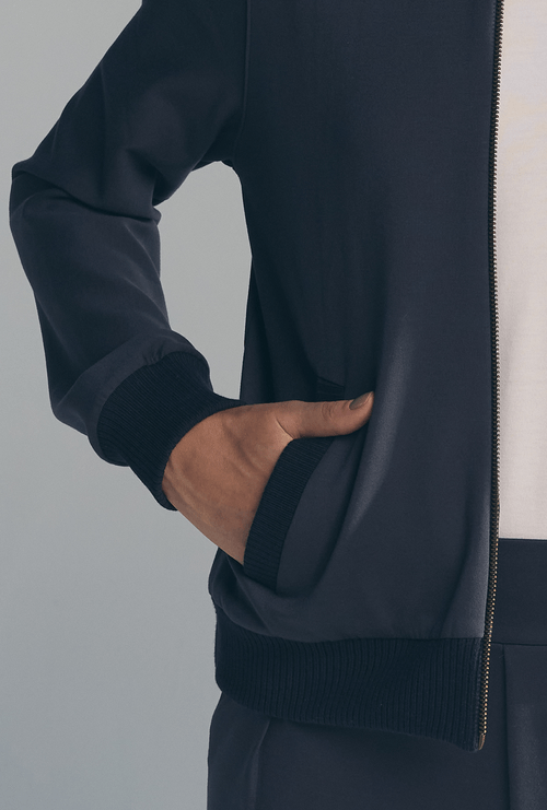 Jaqueta Bomber com Bolsos Lavrec Azul Noite