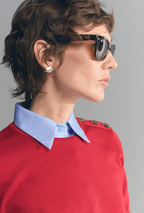 Blusa Belts em Tricot Vermelho