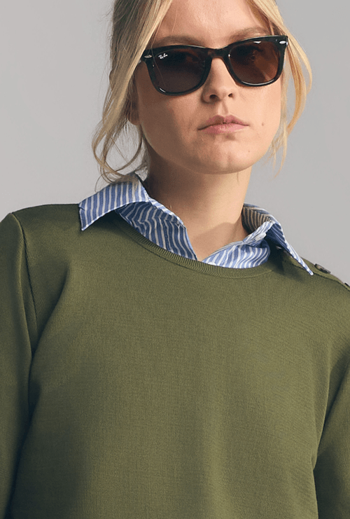 Blusa Belts em Tricot Verde Militar