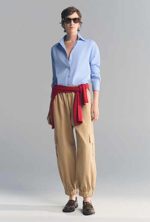 Calça Cargo Lilla Algodão Egípcio Bege