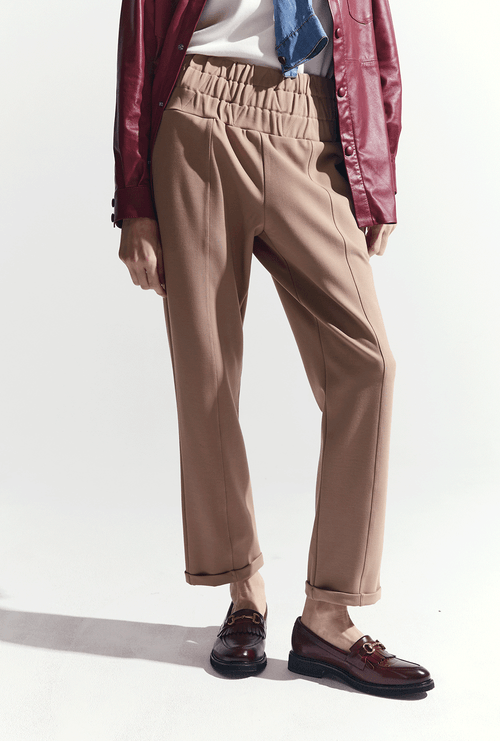 Calça Cenoura Kaioa com Cós Elástico Fume