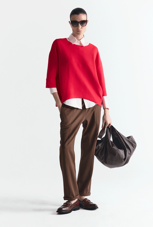 Calça Cenoura Kaioa com Cós Elástico Marrom