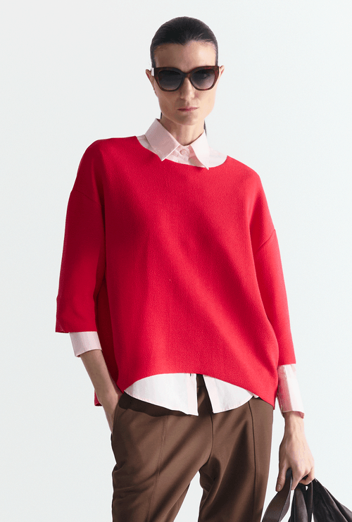 Blusa Marmara Malha Em Boucle Vermelho