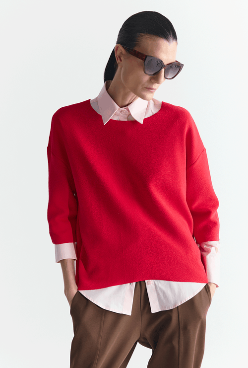Blusa Marmara Malha Em Boucle Vermelho