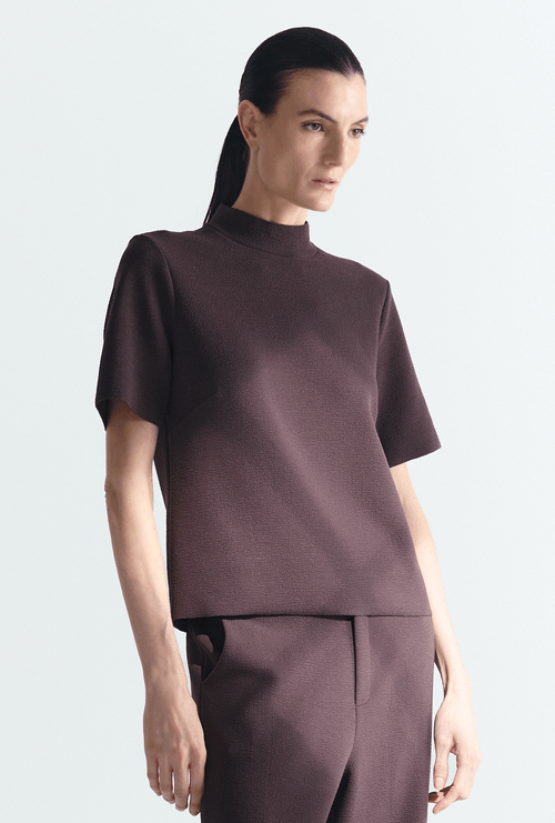 Blusa em Boucle Flint Marrom Cafe