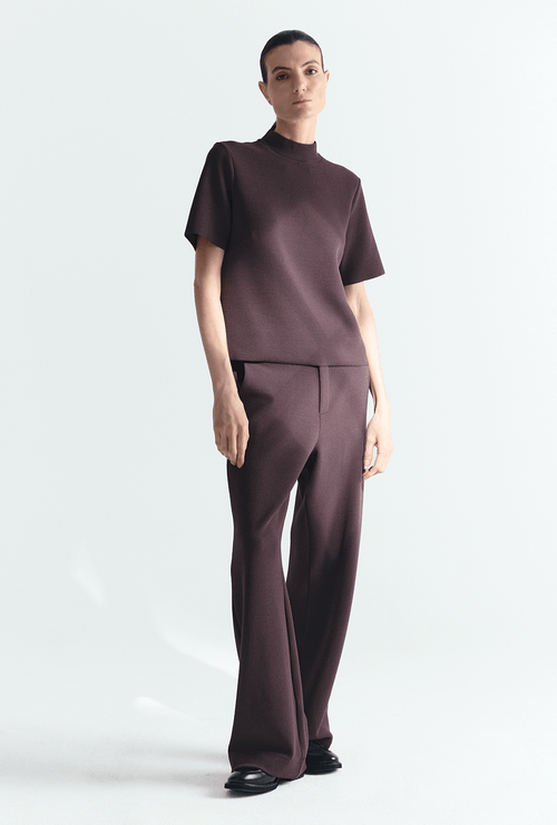 Blusa em Boucle Flint Marrom Cafe