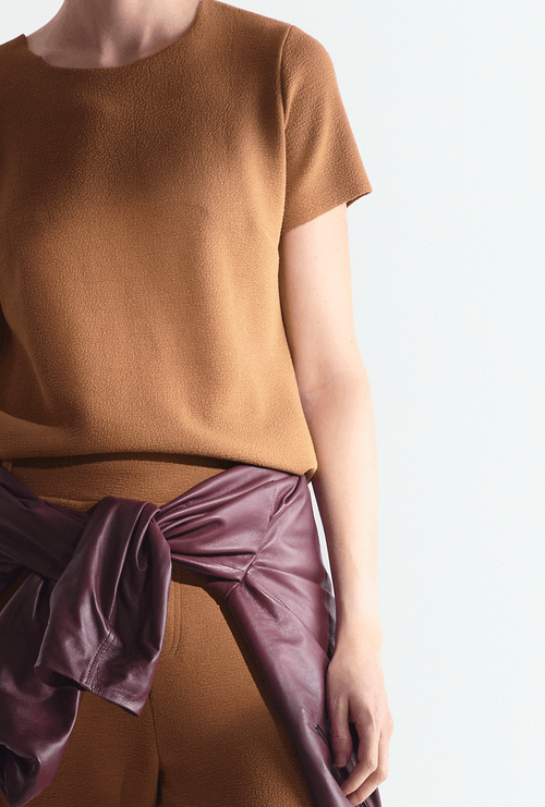 Blusa em Boucle Dock Caramelo