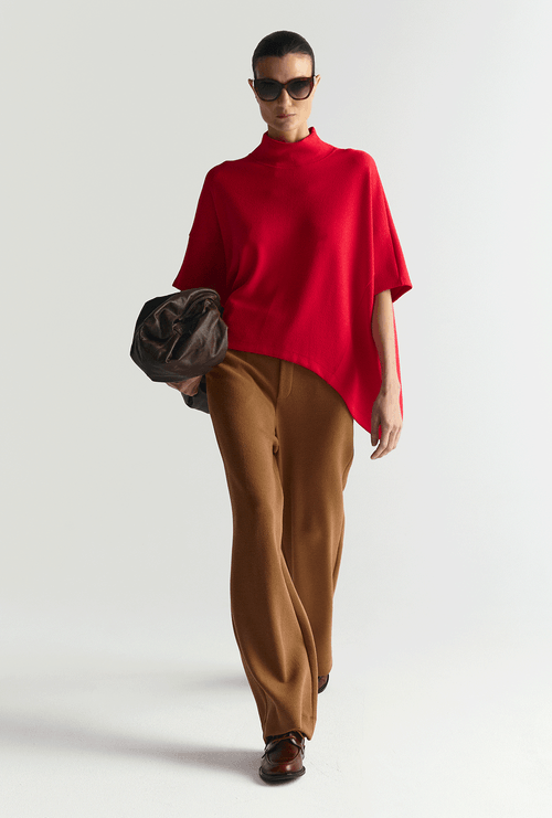 Blusa Kolody Gola Alta em Boucle Vermelho