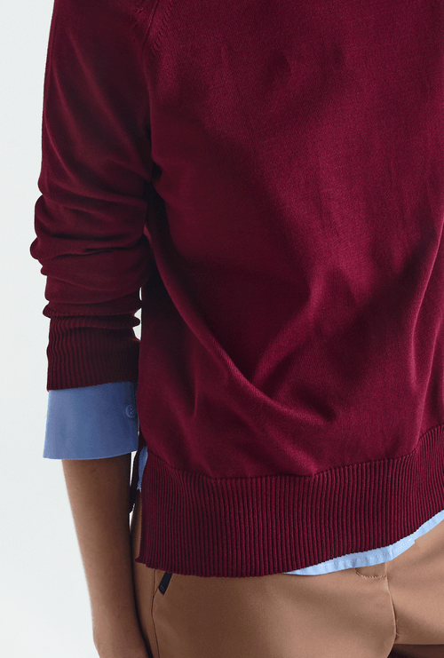 Blusa em Tricot Matera Gola Alta Bordeaux