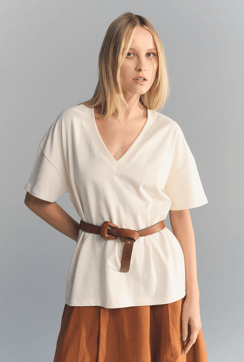 Blusa Lifou Gola V Cru