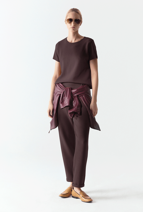 Blusa em Boucle Dock Marrom Cafe
