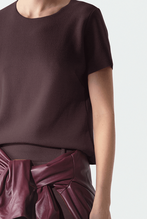 Blusa em Boucle Dock Marrom Cafe