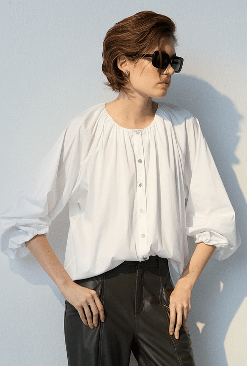 Camisa Kinaro Com Pregas Off White