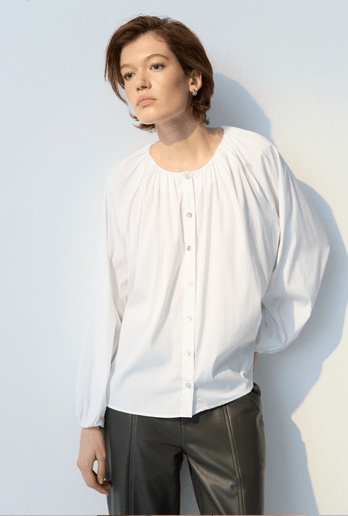 Camisa Kinaro Com Pregas Off White
