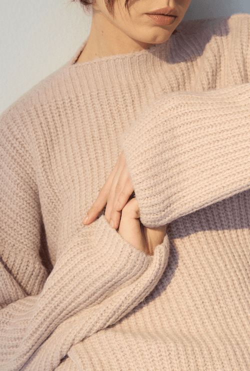 Blusa Malta Canelada Em Tricot Rose