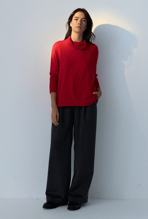 Blusa Fenix Gola Alta Tricot Vermelho