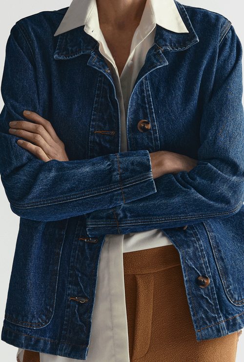 Jaqueta Jeans Mali Com Bolsos Azul Jeans