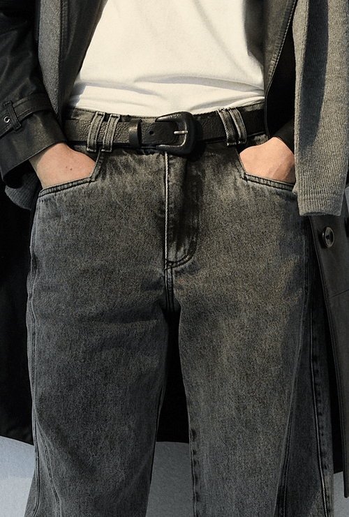 Calça Jeans Wide Leg Kriba Preto Estonado