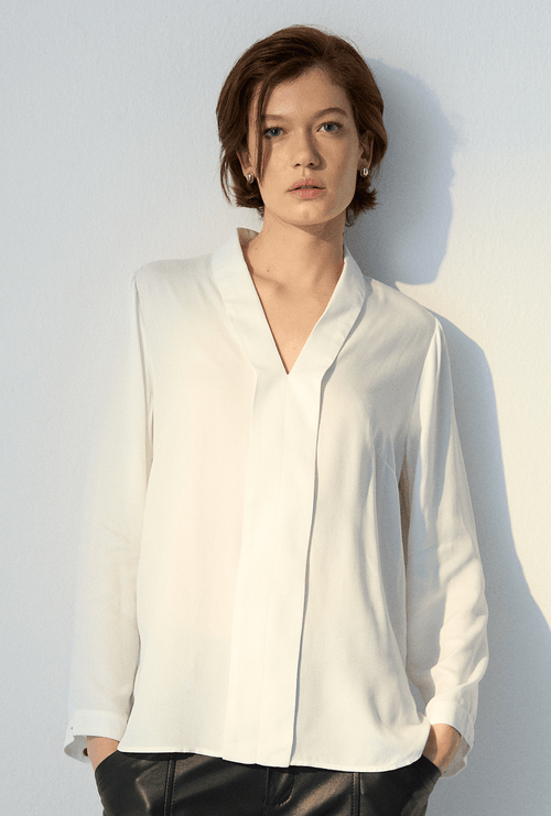 Blusa Lerô Decote V Off White