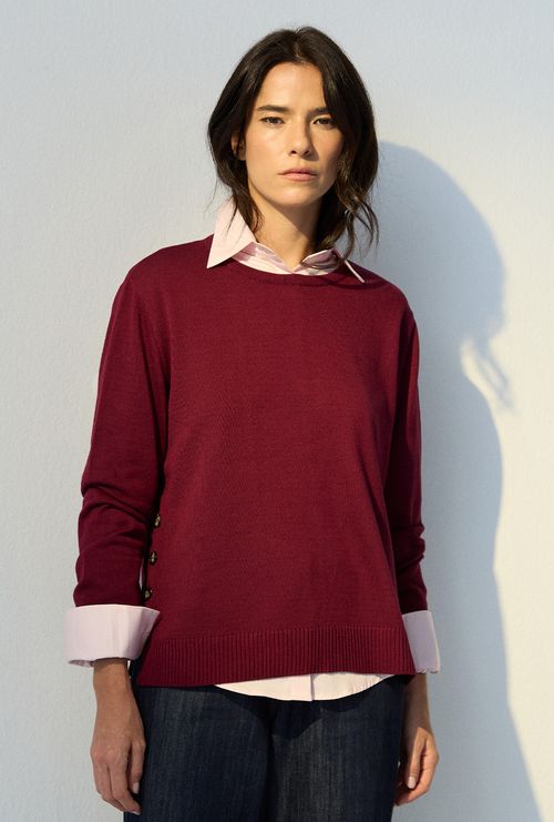 Blusa Borden em Tricot Berinjela