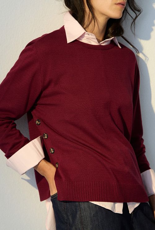 Blusa Borden em Tricot Berinjela