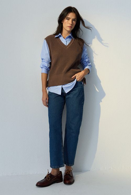 Calça Reta Gaia Jeans Medio