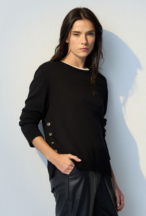 Blusa Borden em Tricot Preto
