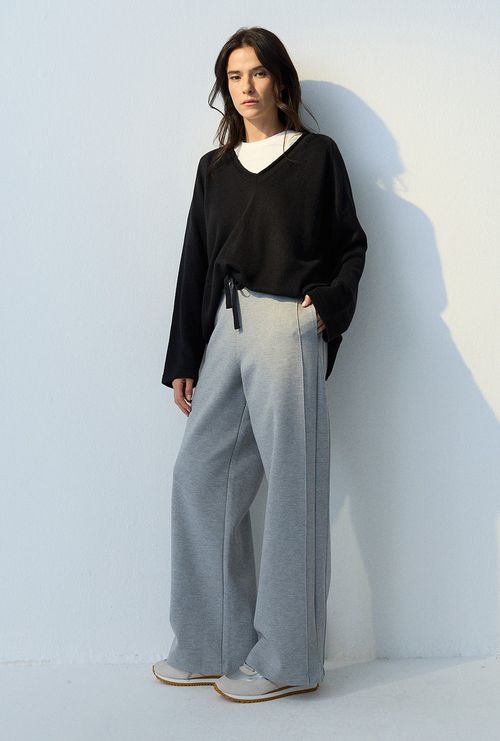 Blusa Margá Gola V Em Tricot Preto