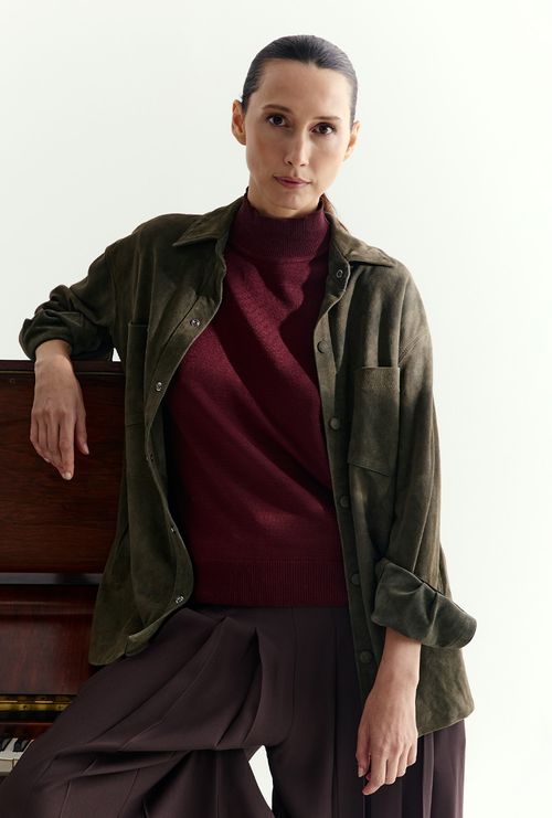 Camisa de Couro Chamois Folly Verde