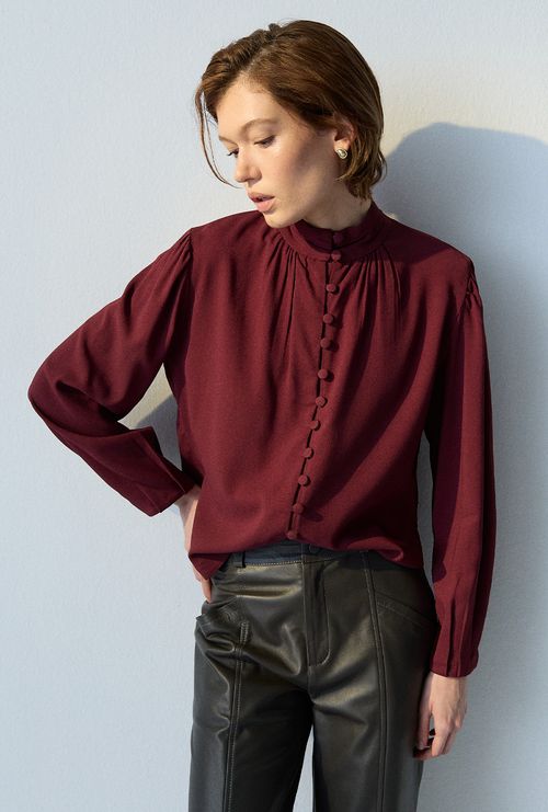 Blusa Koster Gola Alta Bordeaux