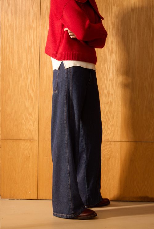 Calça Jeans Wide Leg Kriba Azul Jeans