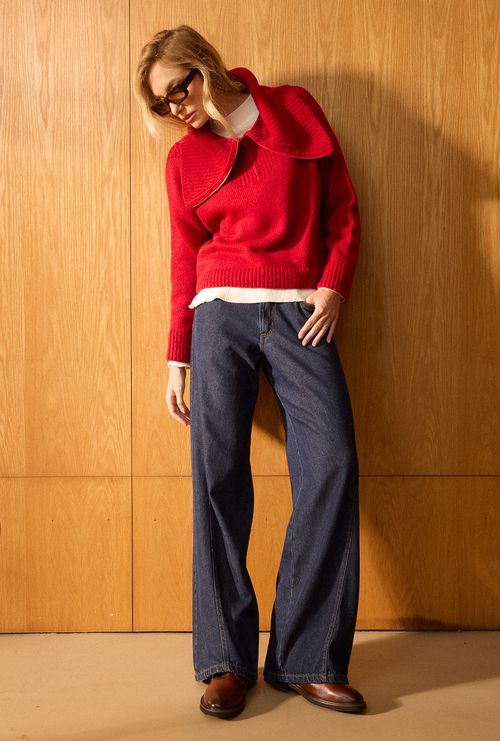 Calça Jeans Wide Leg Kriba Azul Jeans