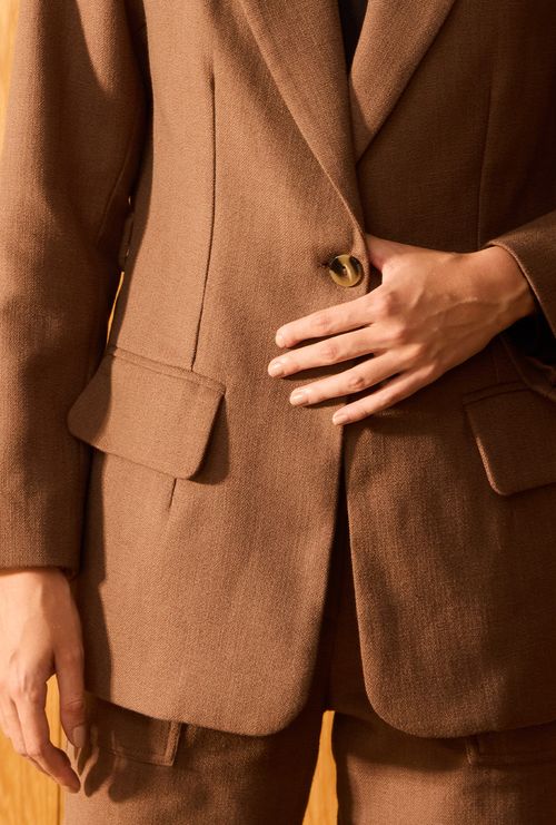 Blazer Missol Alfaiataria com Cinto Cappuccino